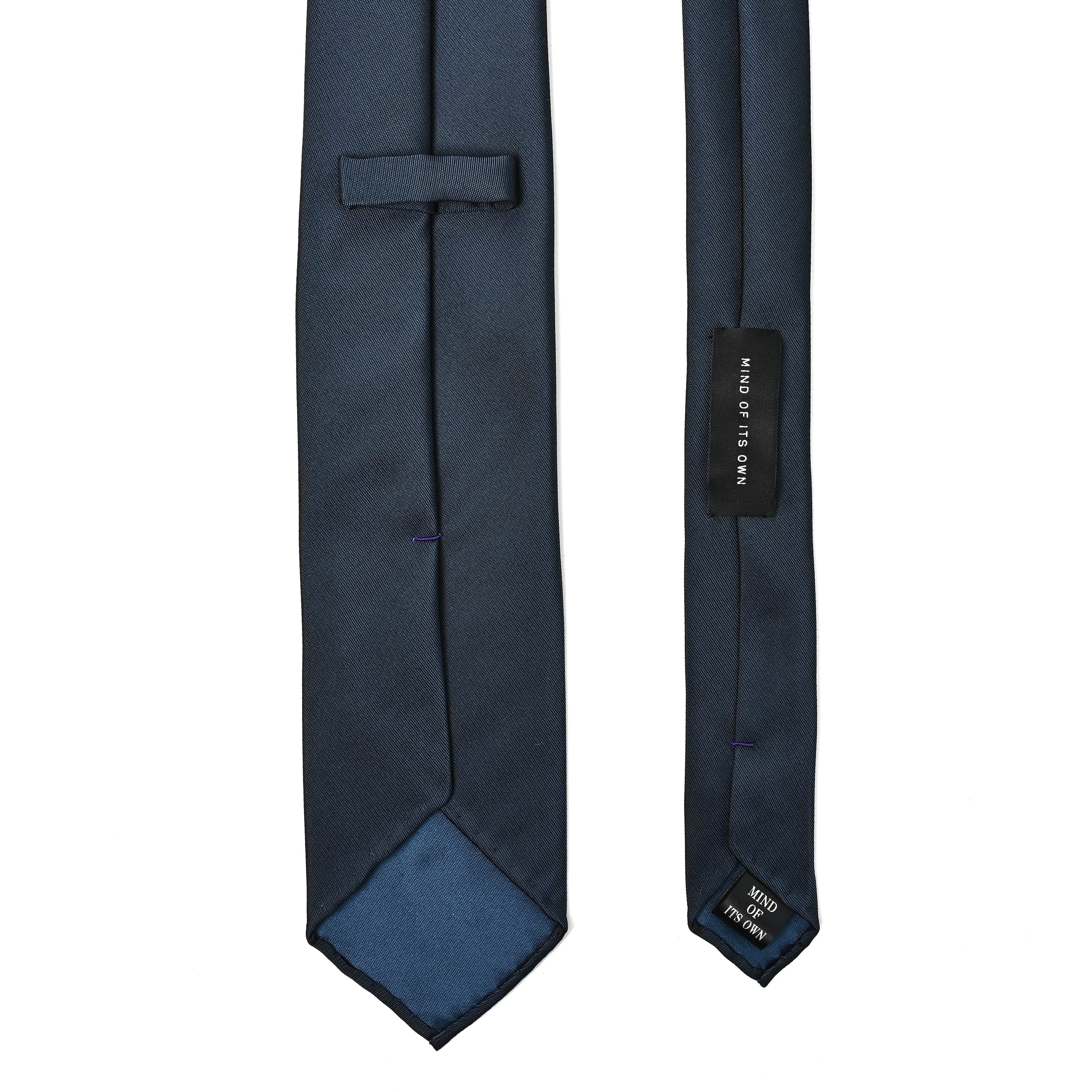 日本製 シルク ハンドロール ネクタイ カスミ ソリッド ネイビー