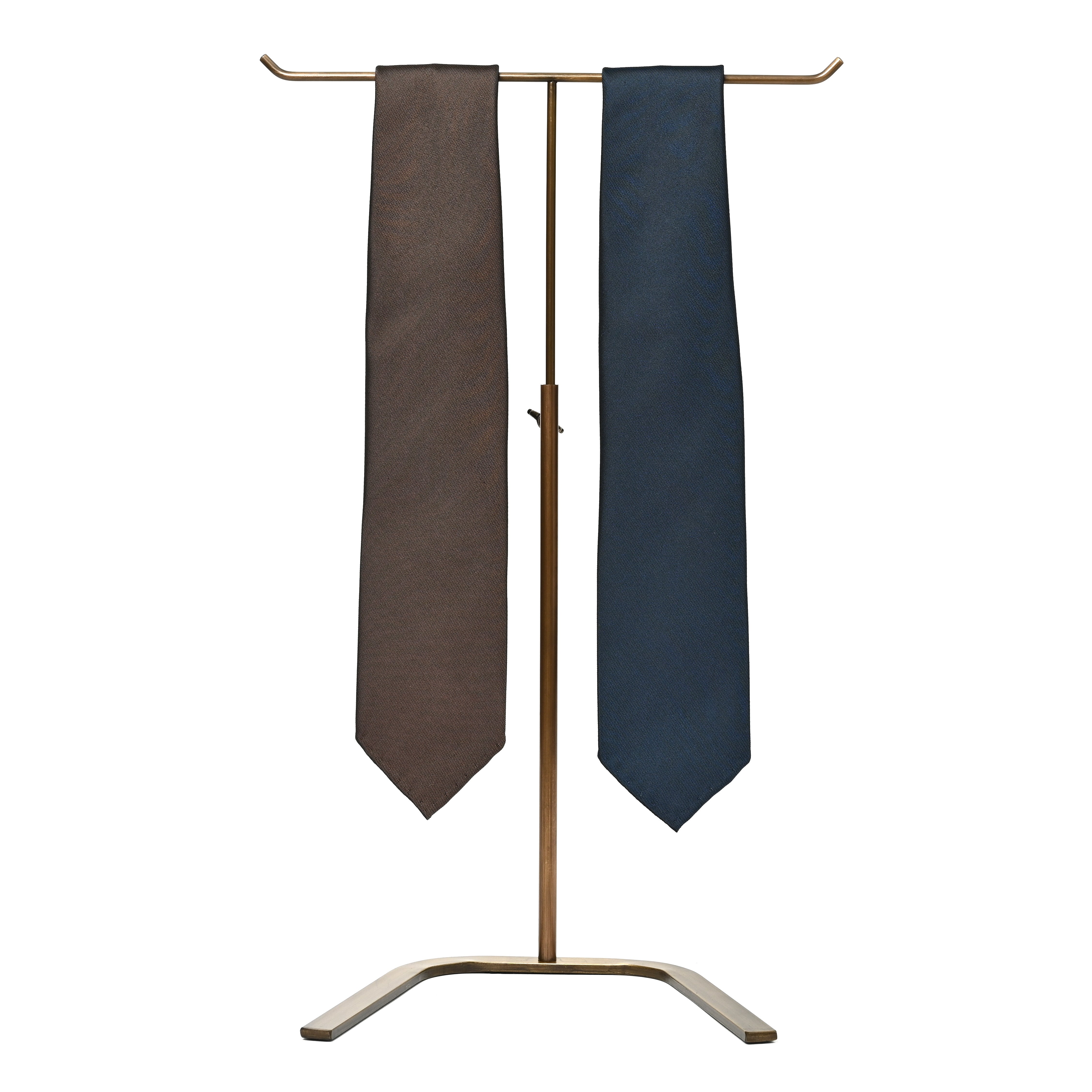 日本製 シルク ハンドロール ネクタイ カスミ ソリッド ネイビー