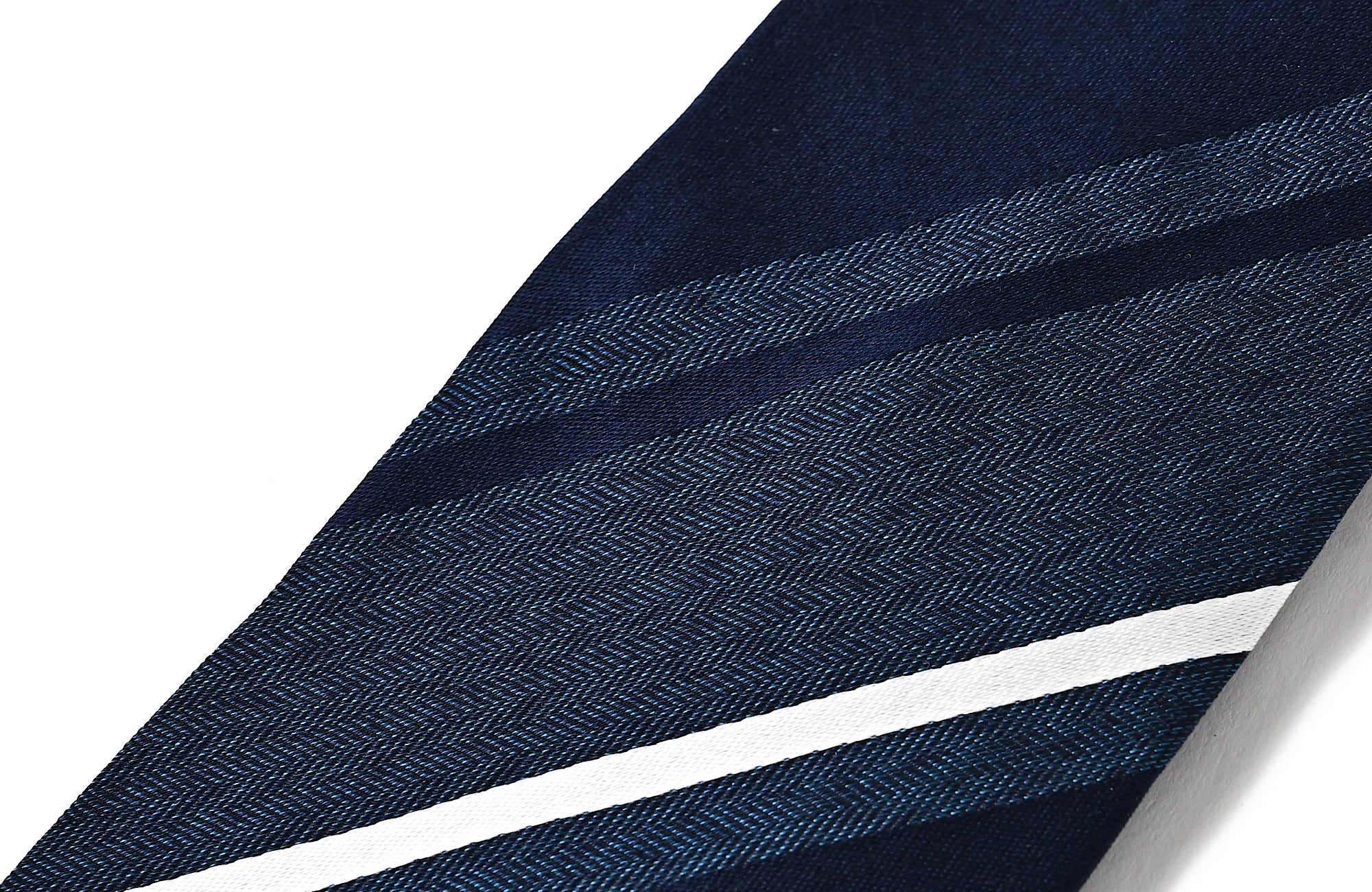 日本製 シルク ストライプ ネクタイ ネイビー2