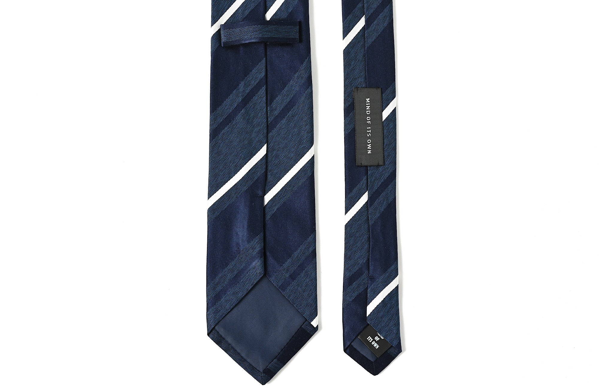 日本製 シルク ストライプ ネクタイ ネイビー2