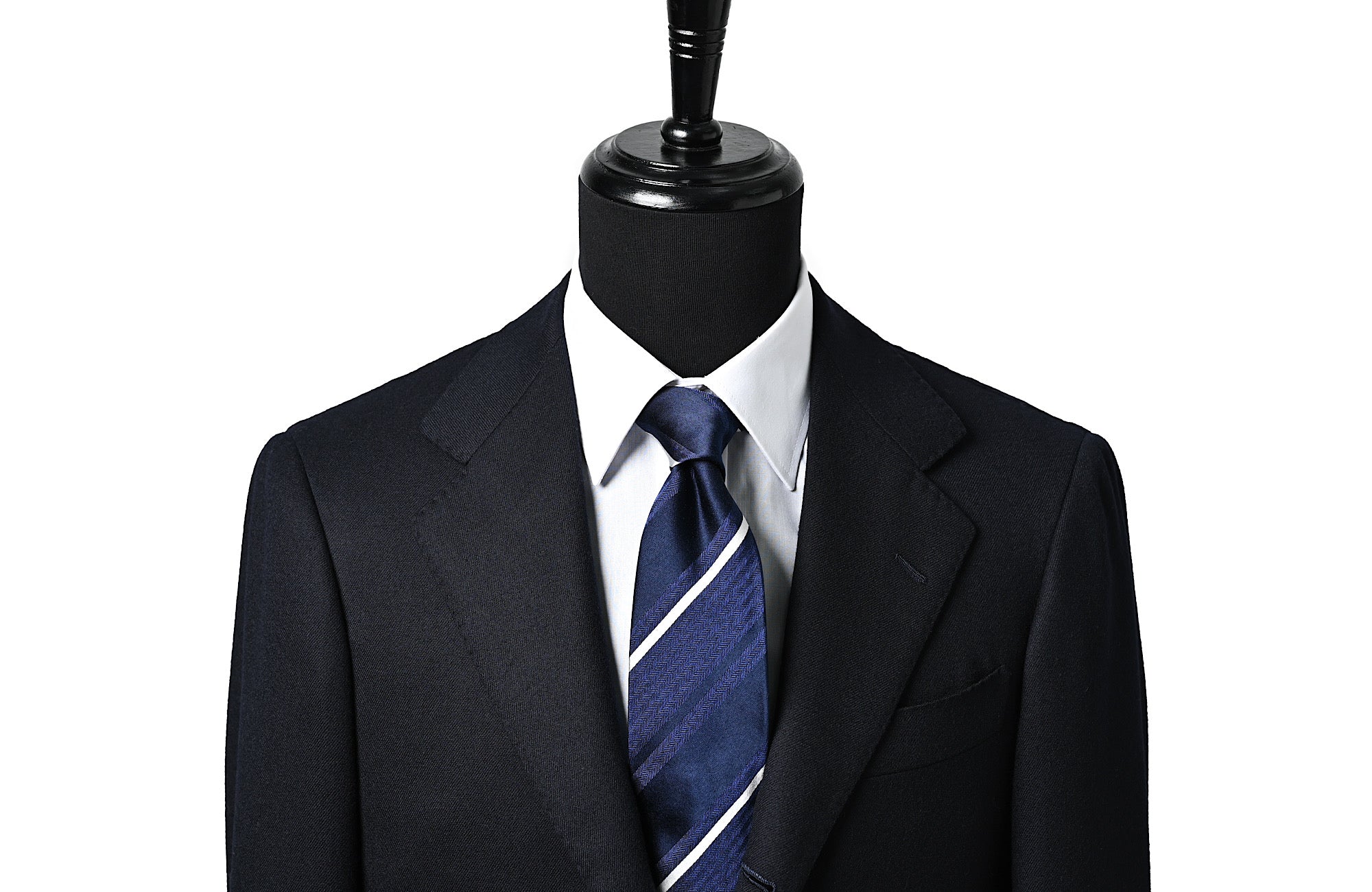 日本製 シルク ストライプ ネクタイ ネイビー2