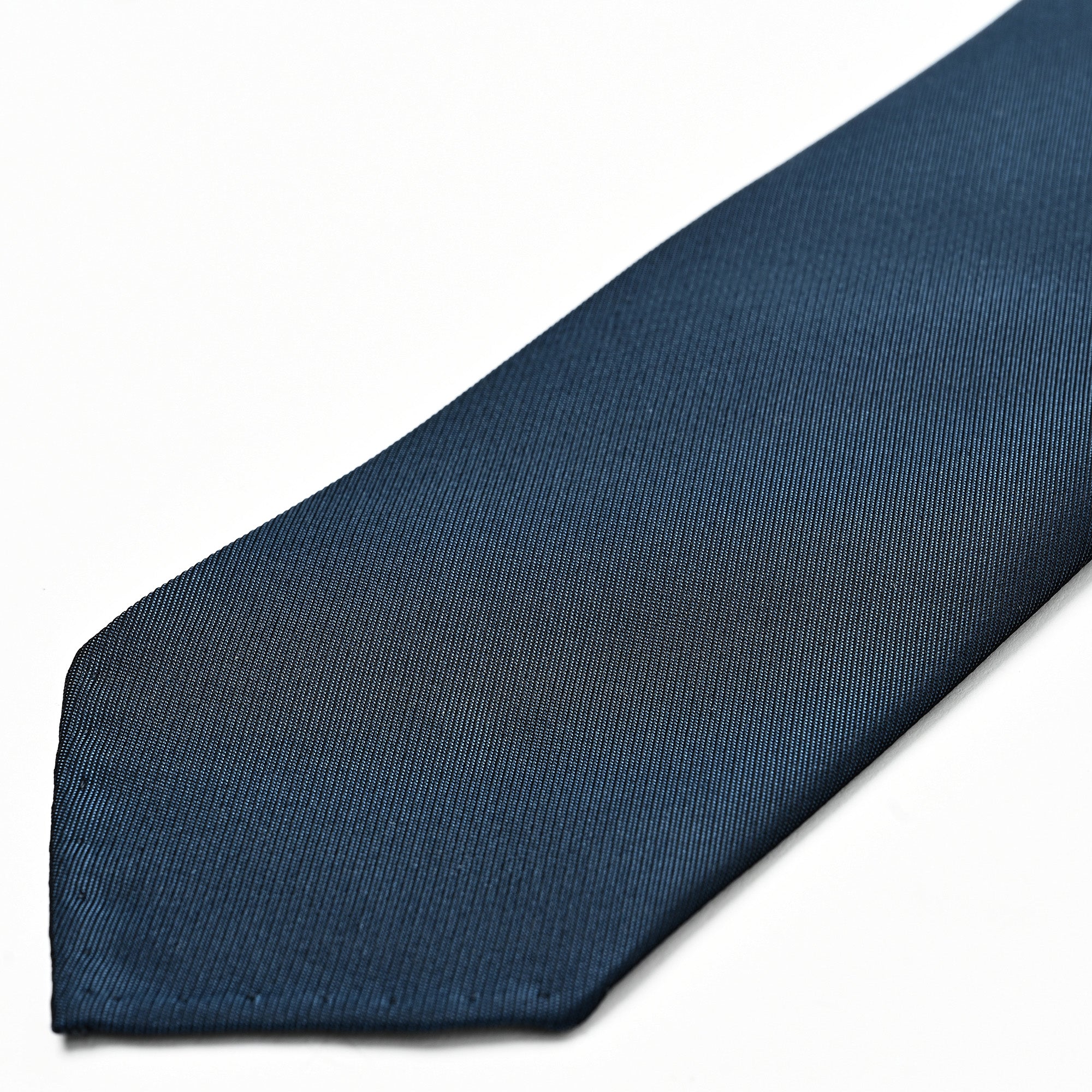 日本製 シルク ハンドロール ネクタイ カスミ ソリッド ネイビー