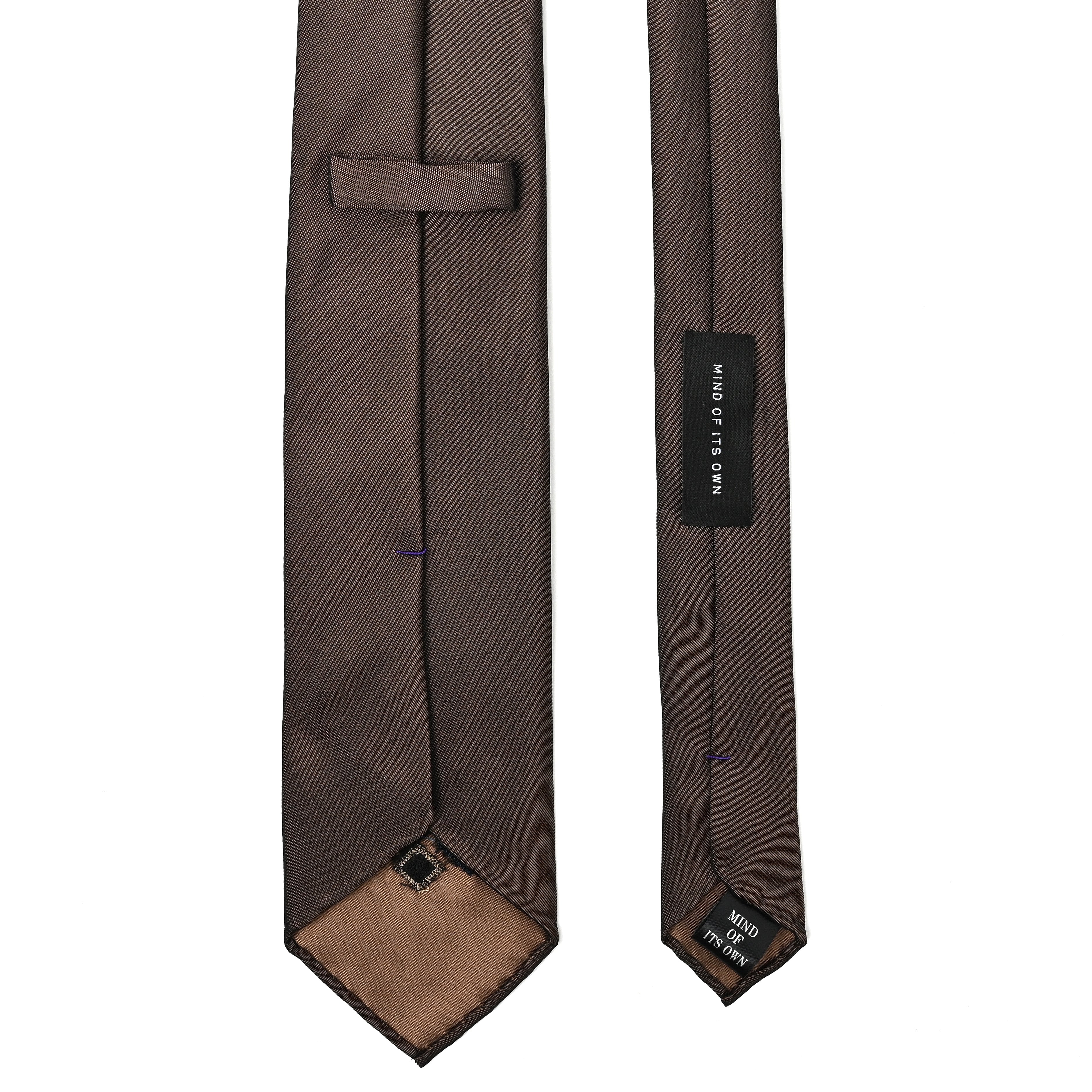 日本製　刺繍　シルク　ネクタイ　アメリカンネイティブ2　ブラウン